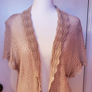 NWOT XL Crocheted Lightweight Shell Top short sleeve
